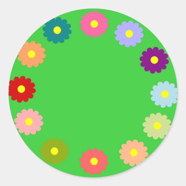 Kranz von Blume Grüne Aufkleber (Vorderseite)