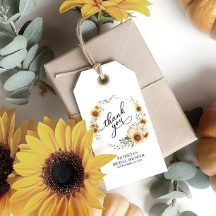 Kränze aus Grünzeug Sonnenblumen Herbst Brautparty Geschenkanhänger