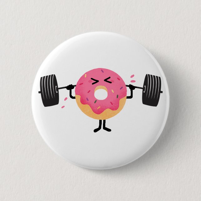 Krapfen-Fitness Button (Vorderseite)