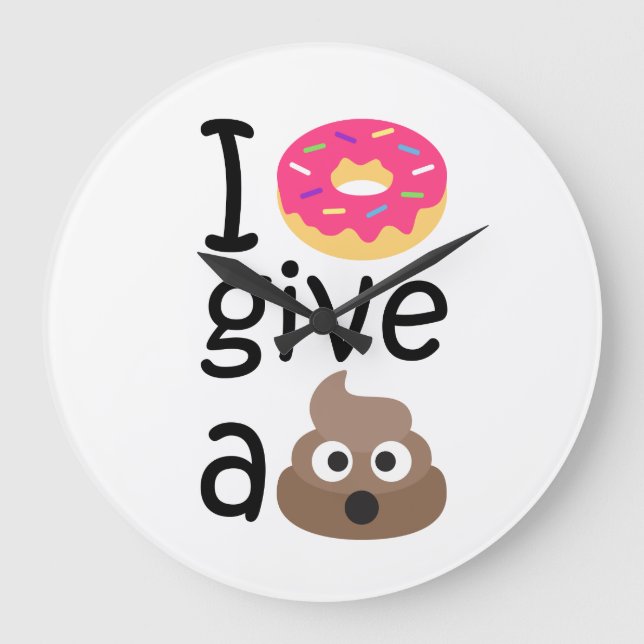 Krapfen I geben ein gekackte emoji Große Wanduhr (Vorderseite)
