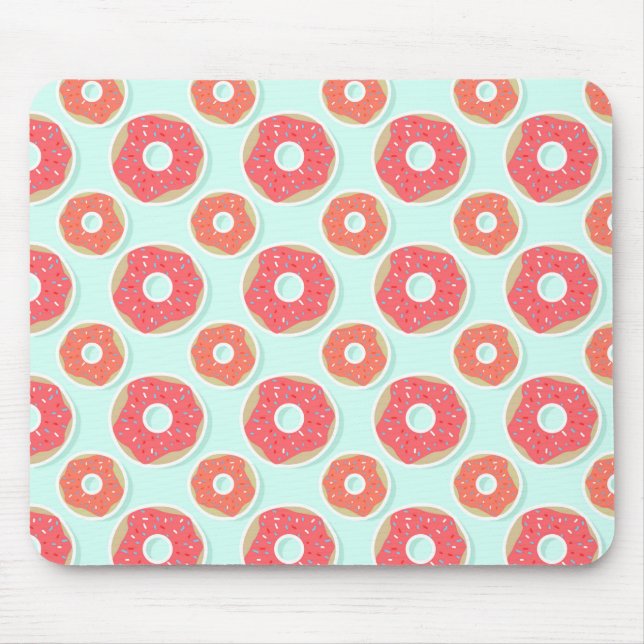 Krapfen-Krapfen-Muster, Rosa und Blau Mousepad (Vorne)