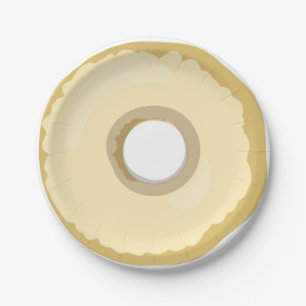 Krapfen-PapierTeller-gelbes Sahnekrapfen-Party Pappteller