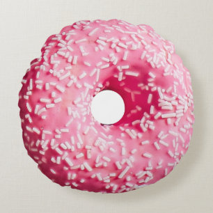 Krapfen-rosa Weiß besprüht Rundes Kissen
