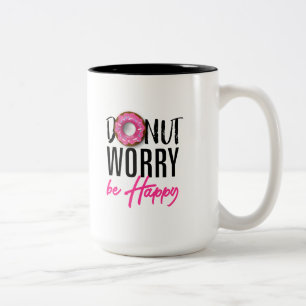 Krapfen-Sorge ist glücklich Zweifarbige Tasse