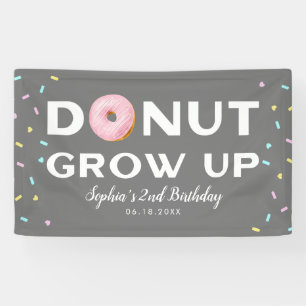 Krapfen wachsen besprüht oben Geburtstags-Party Banner