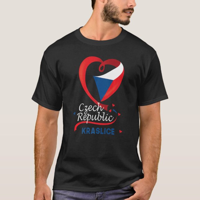 Kraslice Tschechien Herzenflagge Lötüberzug Ar T-Shirt (Vorderseite)