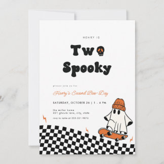 Krass Ghost Two Spooky Typ Zweiter Geburtstag Einl Einladung