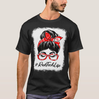 Krass Tech gebleicht Messy Bun Aufwertungstag für  T-Shirt
