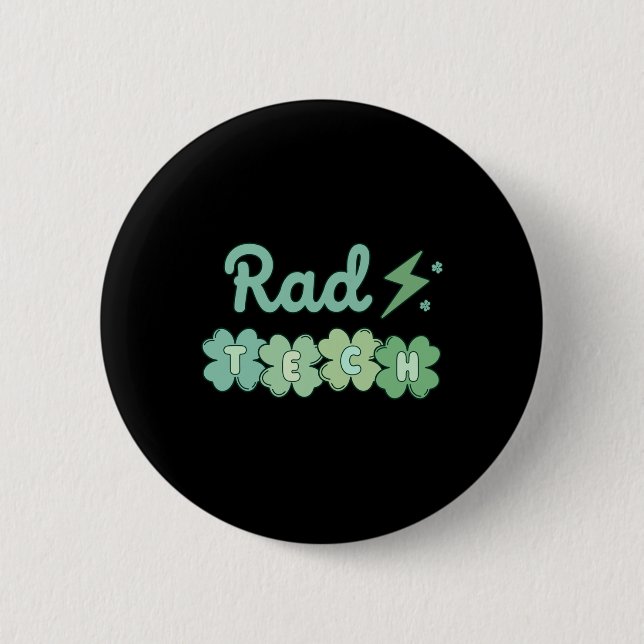 Krass Tech St Patricks Day Xray Irish Lucky Radiol Button (Vorderseite)