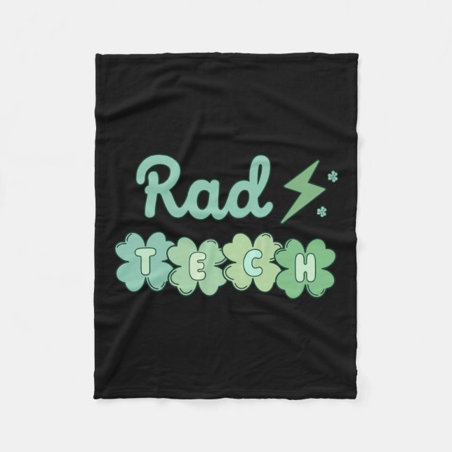 Krass Tech St Patricks Day Xray Irish Lucky Radiol Fleecedecke (Vorderseite)