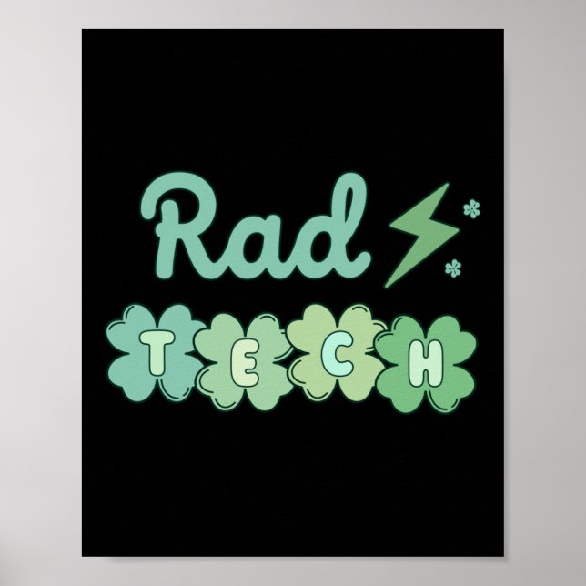Krass Tech St Patricks Day Xray Irish Lucky Radiol Poster (Vorne)