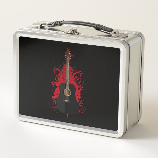Krasse Gitarre Metall Brotdose (Vorderseite)