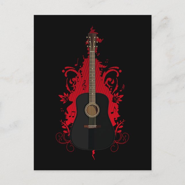 Krasse Gitarre Postkarte (Vorderseite)