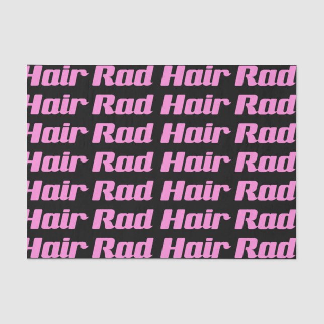 Krasse Haartypografie rosa auf schwarz (anpassbar) Seidenpapier (Vorderseite)