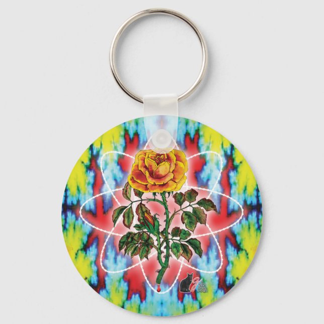 Krasse Krasse Rose Schlüsselanhänger (Vorderseite)