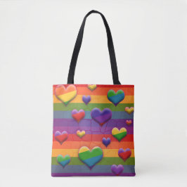 Krasse Regenbogenkeile Striptes Retro Fun Muster Tasche