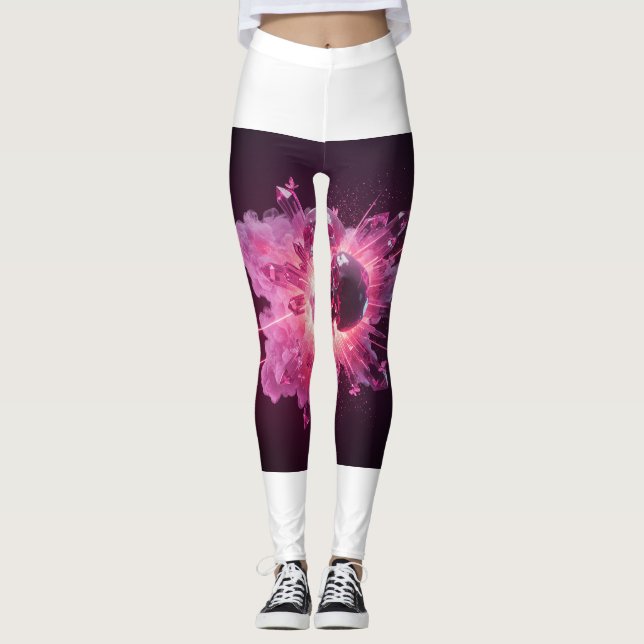 Krasse Retro-Skull-Sunset-Leggings 💀 🌅 Leggings (Vorderseite)