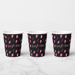 Krassen ZWEI der Knochen, Mädchen rosa Blitzschlag Pappbecher
