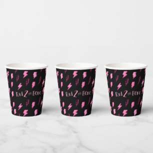 Krassen ZWEI der Knochen, Mädchen rosa Blitzschlag Pappbecher