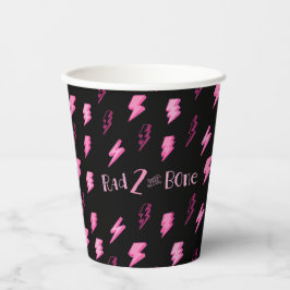 Krassen ZWEI der Knochen, Mädchen rosa Blitzschlag Pappbecher
