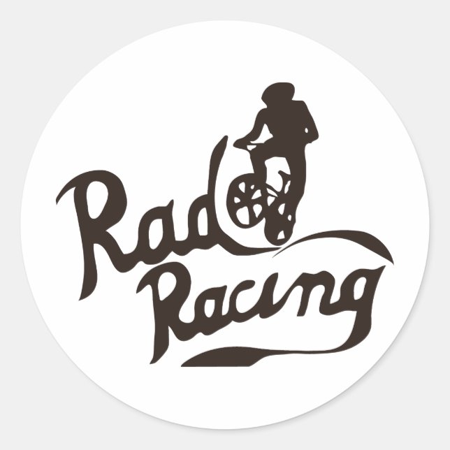 krasser Rennsport Runder Aufkleber (Vorderseite)
