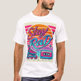 Krasser Retro 80er Roller Skate und Kassette bleib T-Shirt