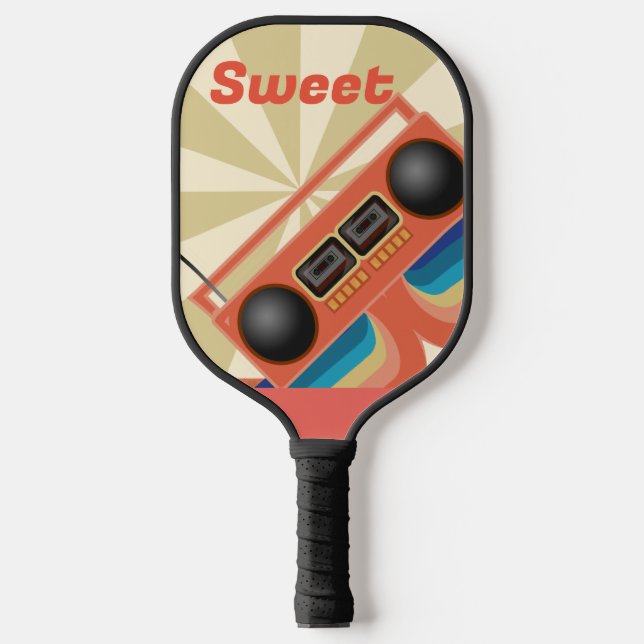 Krasser Retro-Boombox-Radio Pickleball Schläger (Vorderseite)