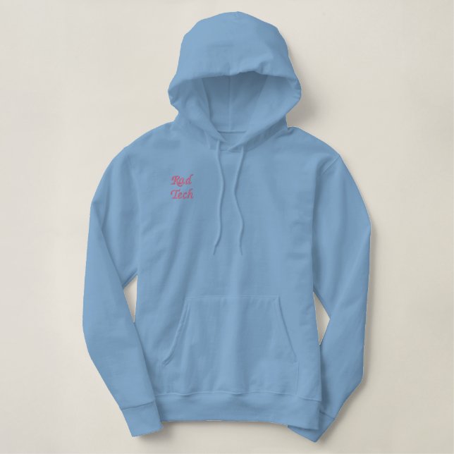 Krasser Tech-blauer Hoodie gesticktes Shirt (Design vorne)