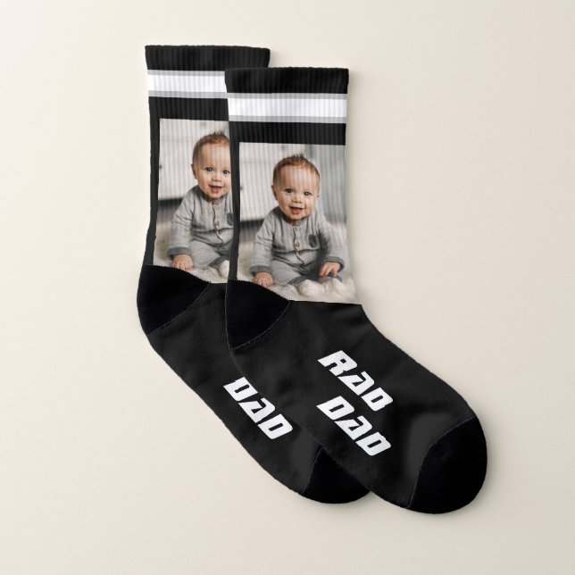 Krasser Vater Foto Schwarz Socken (Paar)