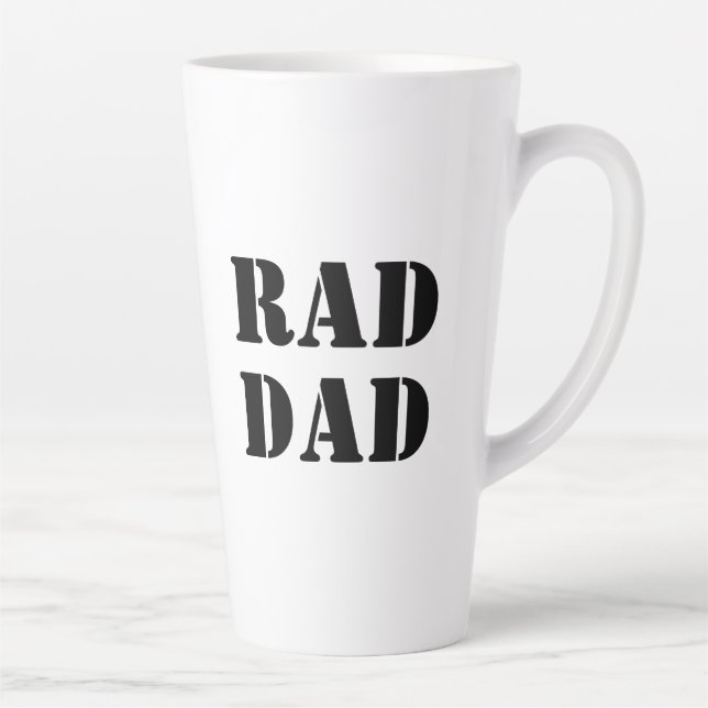 Krasser Vater Schwarzweiß moderne Typografie cool Milchtasse (Rechts)