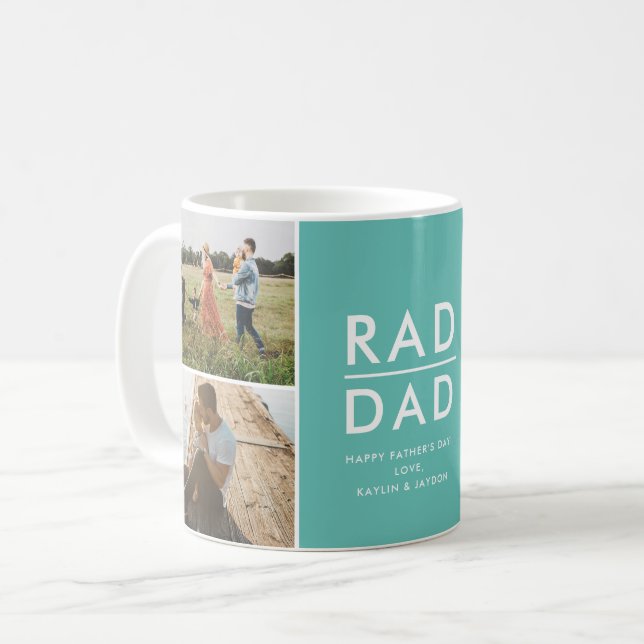Krasser Vater Vatertag FotoCollage Kaffeetasse (Vorderseite Links)