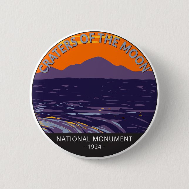 Krater des Mondmond-Nationaldenkmals Idaho Button (Vorderseite)