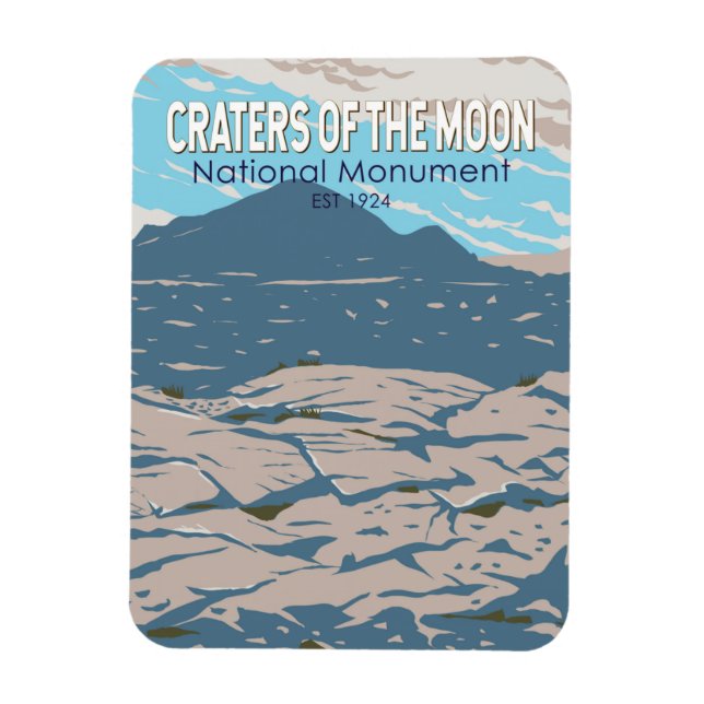 Krater des Mondmonds Nationaldenkmal Idaho Retro Magnet (Vertikal)