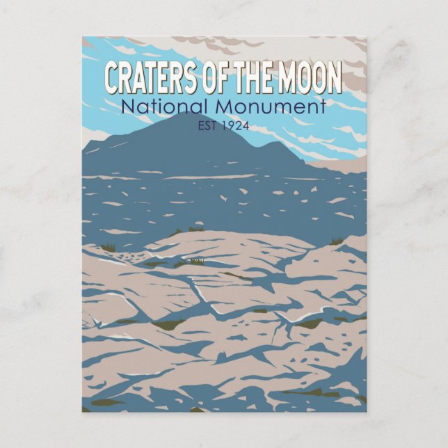 Krater des Mondmonds Nationaldenkmal Idaho Retro Postkarte (Vorderseite)