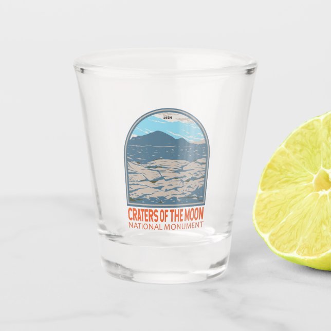 Krater des Mondmonds Nationaldenkmal Idaho Retro Schnapsglas (Vorderseite)