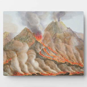 Krater des Vesuv aus einem Original zeichnend Fotoplatte
