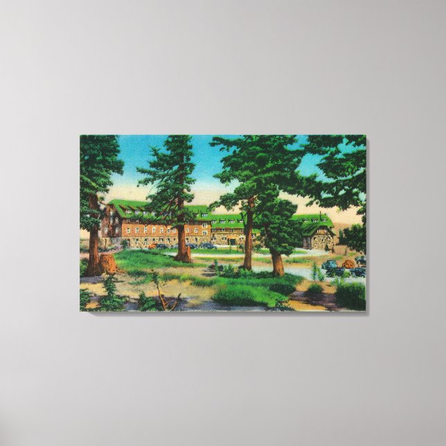 Krater Lake Lodge und Old PinesKrater Lake, OR Leinwanddruck (Vorderseite)
