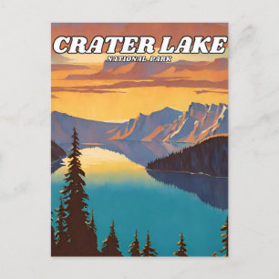 Krater Lake National Park Illustrationsretro Postkarte