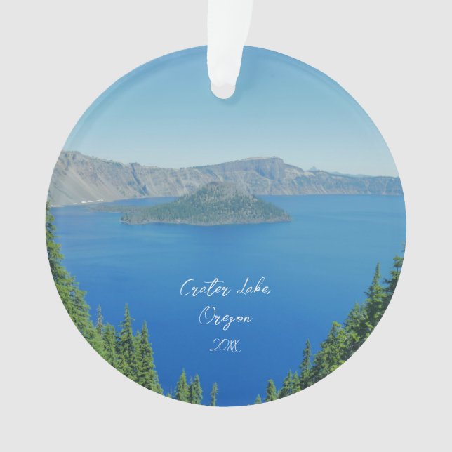 Krater Lake Oregon Landschaftliches Foto Ornament (Vorderseite)