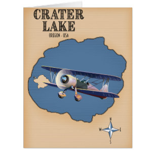 Krater Lake Oregon USA Vintage Karte