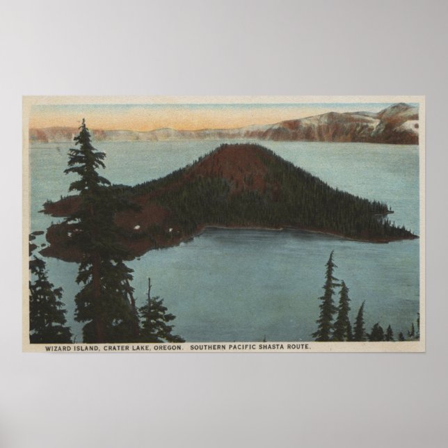 Krater Lake, Oregon - Wizard Island View #1 Poster (Vorne)