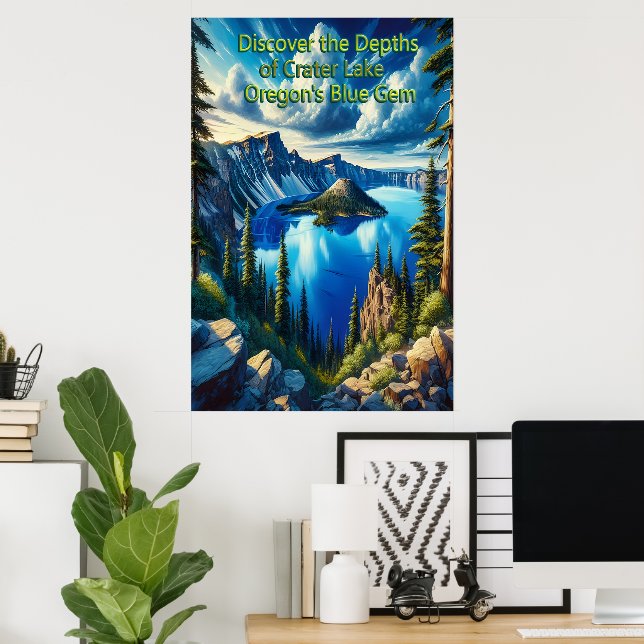 Krater Seen Serene Morgenlicht Poster (Heimbüro)