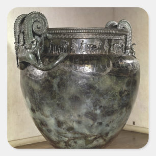 Krater, vom Grab einer Prinzessin von Vix Quadratischer Aufkleber
