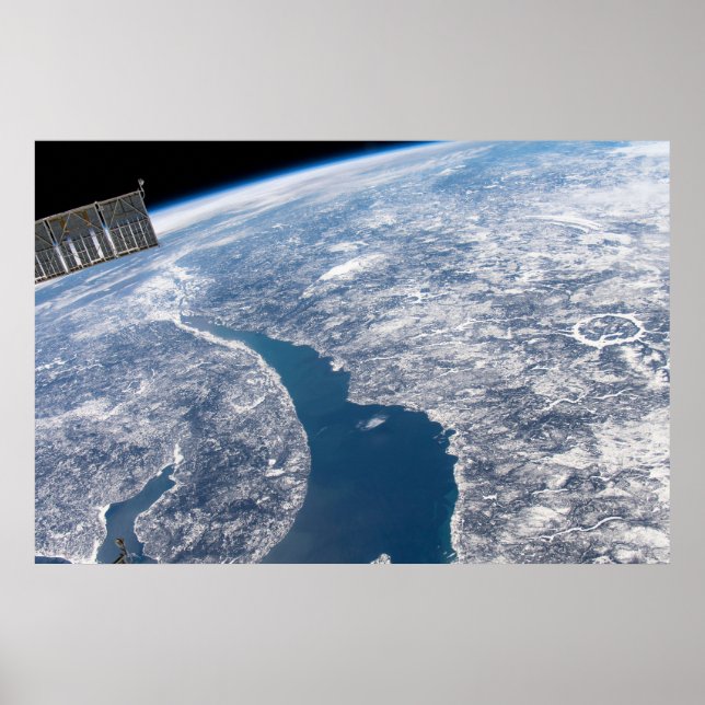 Krater von Manicouagan und der Fluss St. Lawrence Poster (Vorne)