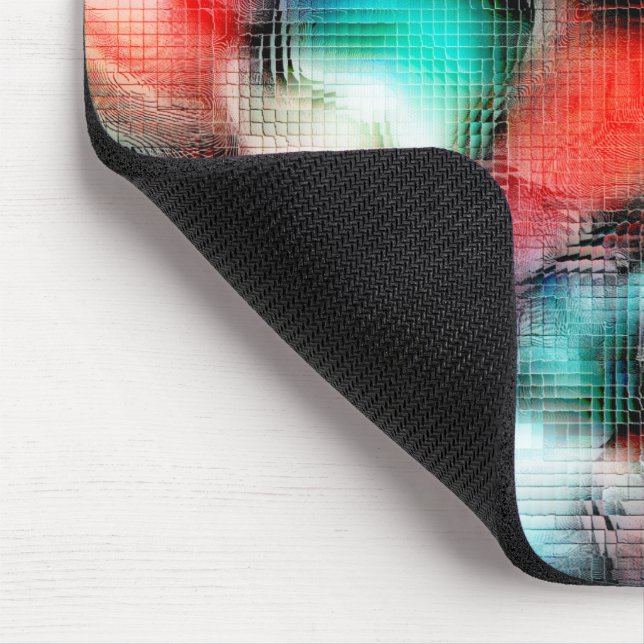 Kraterfarben im rustikalen quadratischen Mosaikeff Mousepad (Ecke)