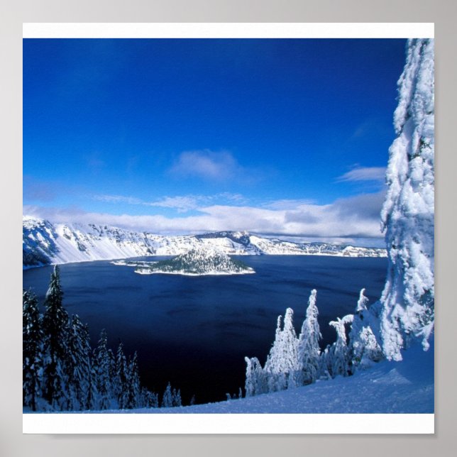 Kratersee im Winter Oregon Poster (Vorne)