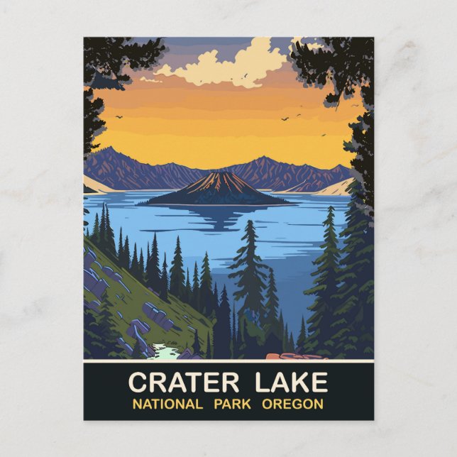 Kratersee, Nationalpark, Oregon, Reisen Postkarte (Vorderseite)