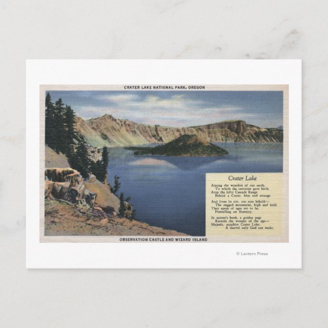 Kratersee, Oregon - Beobachtung Postkarte (Vorderseite)