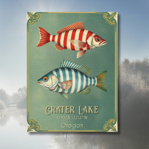 Kratersee, Oregon nautischer Fisch Postkarte