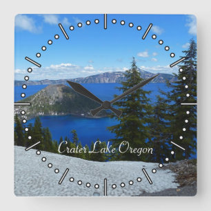 Kratersee Oregon Weltkulturerbe der Unesco Quadratische Wanduhr